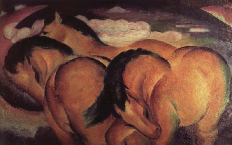 Franz Marc The small yellow horses China oil painting art